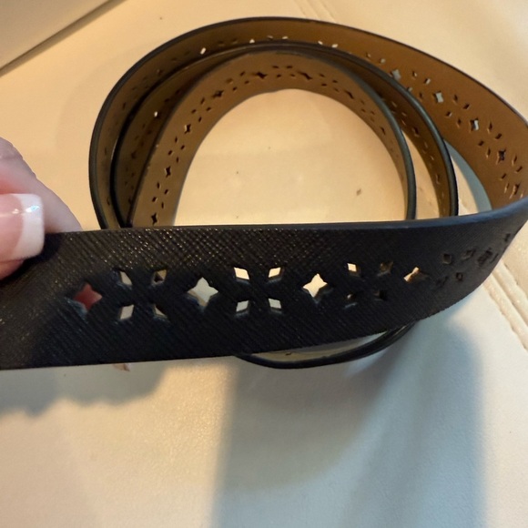 Kate Spade Perforated Black Belt XL GUC - Picture 3 of 6